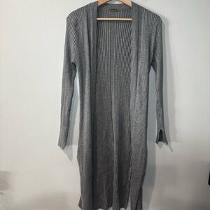 JOHN GALLIANO Y2K Gray Knit Open Front Long‎ cardigan sweater